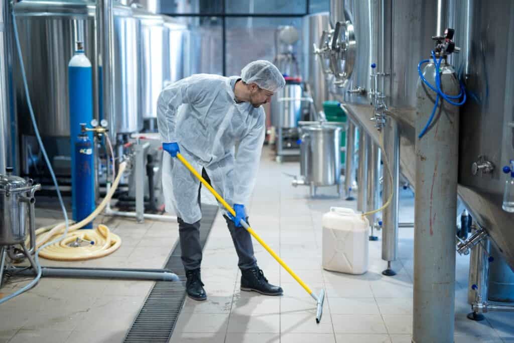 Commercial cleaner doing what they do best